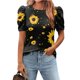thumbnail image 2 of Tops de Manga Corta de las Mujeres Impreso Cuello Redondo, Suelto Casual Top para el Hogar Y el Uso Diario, 2 of 7