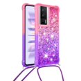 thumbnail image 2 of Funda para Xiaomi POCO F5 Pro 5G Brillantina Líquida Divertida Reluciente y con Cristales en Movimiento Cuerpo Cruzado con Cordón Ajustable, 2 of 5