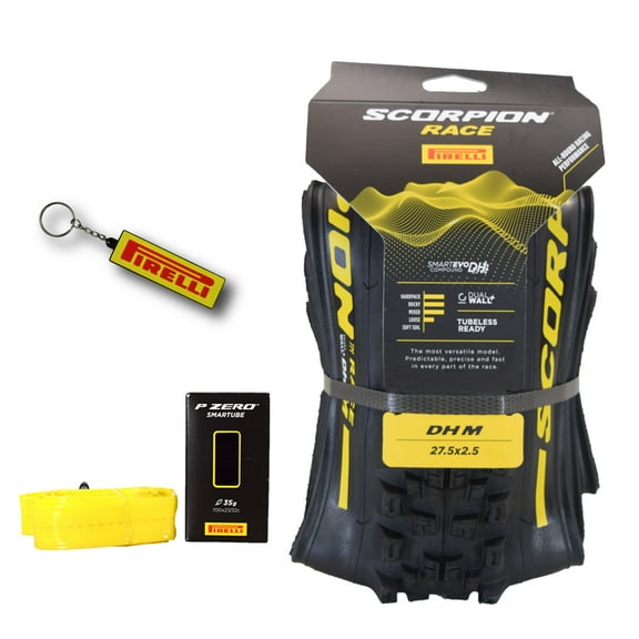 Pirelli Scorpion Race DH M (27.5" x 2.5) Mountain Bicycle Tire, Versatile Downhill Tire for Mixed Terrains, Tubeless Ready, SmartEVO DH, DualWALL, 60TPI (1 Tire and 1 SmarTube)