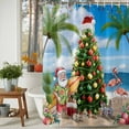 thumbnail image 4 of Blue Coastal Christmas Shower Curtain, Summer Beach Xmas Tree Santa Waterproof Fabric Shower Curtains with 12 Hooks, Bathroom Curtain Set for Bathroom Accessories Decor, 60 x 72 Inches, 4 of 9