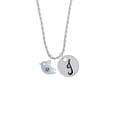 thumbnail image 2 of Delight Jewelry Silvertone Little Bird Initial - A - Silvertone Script Initial Disc - J - Charm Necklace, 20"+3", 2 of 4
