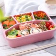 thumbnail image 3 of Fiambrera Bento de 4 compartimentos, recipientes para preparar comidas, fiambrera para adultos, niños, contenedores reutilizables para almacenar alimentos, oficinas y escuelas, 3 of 6