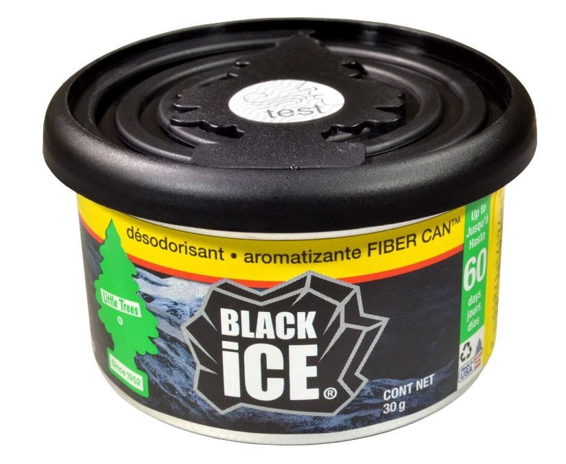 Little Trees Black Ice Scented Fiber Can Air Freshener for Home & Car 12 PACK!
