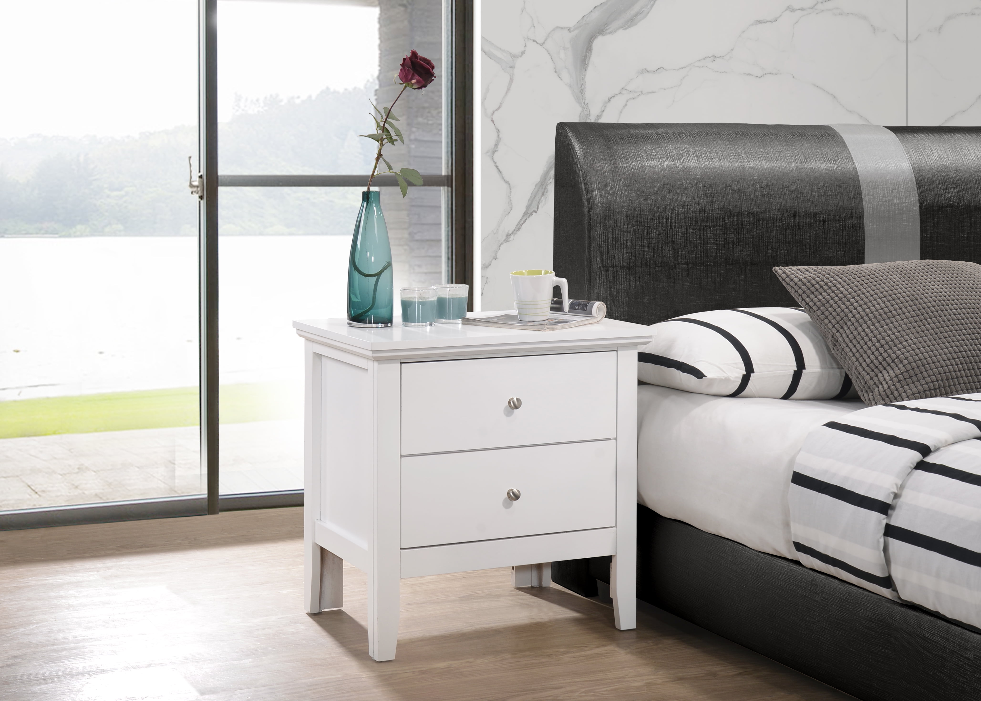 Glory Furniture Primo Nightstand in White Color