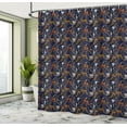 thumbnail image 5 of Ambesonne Lemur Shower Curtain, Tiger Leopard Chains Exotic, 69"Wx75"L, Apricot Dark Navy Blue, 5 of 5