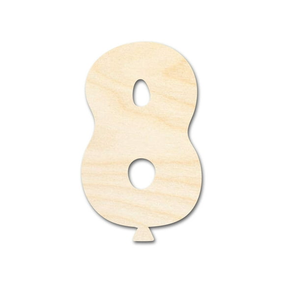 Unfinished Wood Balloon Number 8 Shape 18" / 1/4"