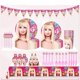 thumbnail image 5 of Decoración para fiesta de cumpleaños de Barbie de Disney, servilletas de papel, vasos, platos, manteles, globos de princesas para niñas, suministros para baby shower, 5 of 5