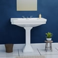 thumbnail image 6 of Renovators Supply Large White Victorian Pedestal Sink Vitreous China 8in Widespread Set of 2, 6 of 12