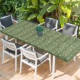 thumbnail image 2 of Sage Green Floral Table Cloths for 8 Foot Rectangle Tables, Spring Flowers Patio Waterproof Elastic Fitted Tablecloths, Washable Rectangular Table Cover for Camping, 2 of 8