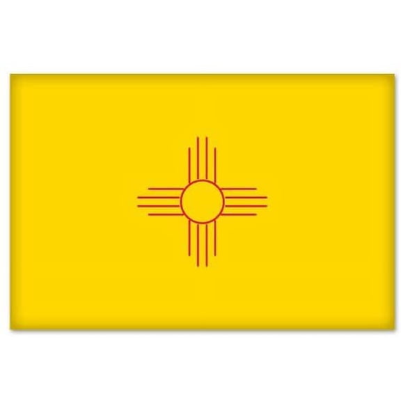 New Mexico State Flag car bumper sticker 5" x 4"