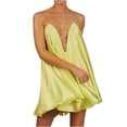 thumbnail image 2 of Fankiway Robe Aguichant Mode Unie Femme Décontractée Dos Nu Sans Manches Col en V Robe de Plage Grande Taille, 2 of 7