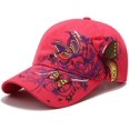 thumbnail image 1 of Women's Baseball Cap Lady Butterfly Flower Embroidery Design Fashion Hat Adjustable Breathble, 1 of 4