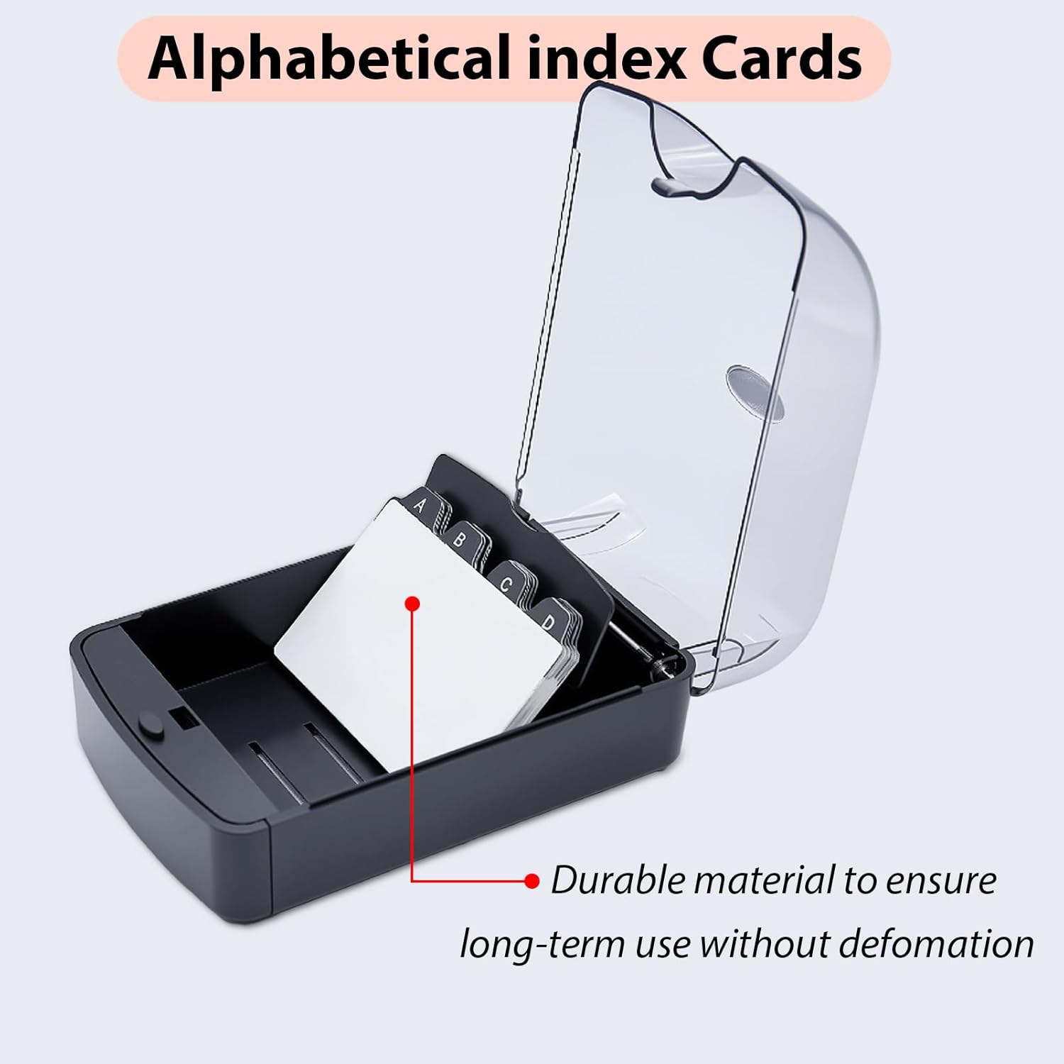 Business Card Holder for Desk, Organizer, Credit Organizer Case File Index Box Storage,with A-Z Tabs, Storage up to 350 Cards