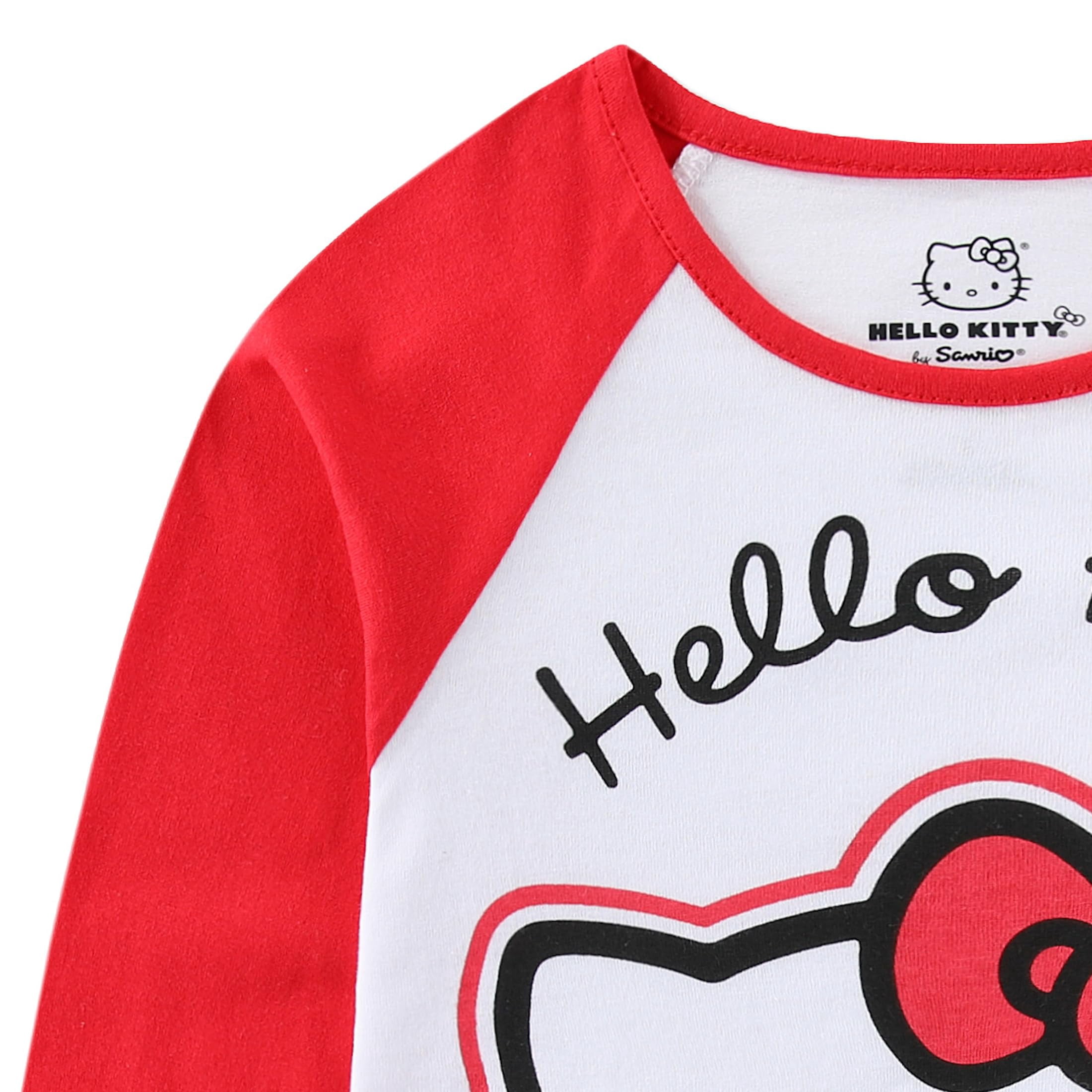 Hello Kitty Sanrio Long Sleeve Shirt and French Terry Pants Set (Girls), 2 Piece Set, Sizes 2T-12