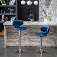thumbnail image 6 of Velvet Upholstered Adjustable Swivel Barstool, Set of 2, 6 of 9