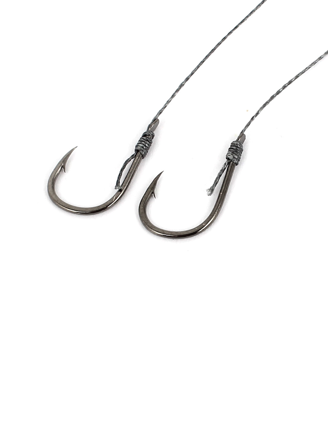 20 Pcs Gray Metal Wire Leader Fish Tackle Fishing Hooks Size 10
