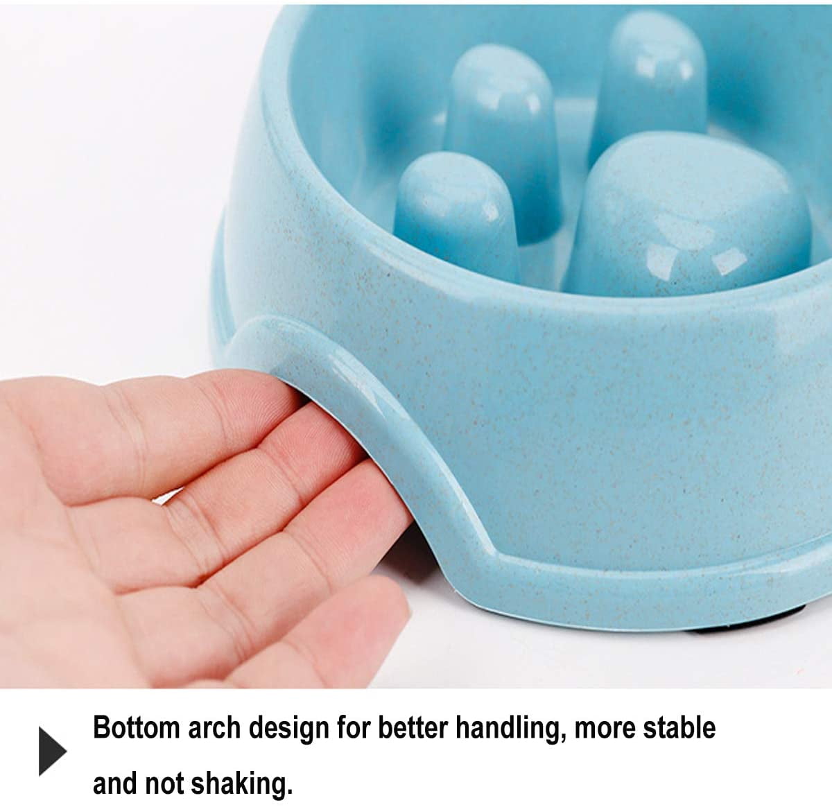 Double Pet Dog Slow Feeder Bowl,Stainless Steel Anti-Choke Puppy Food and Water Feeder for Dogs Cats (Blue)