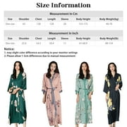 AMITOFO Long Silky Kimono Robes for Women Lightweight Silky Satin Floral Bathrobe Soft Cozy Ladies Housecoat Loungewear