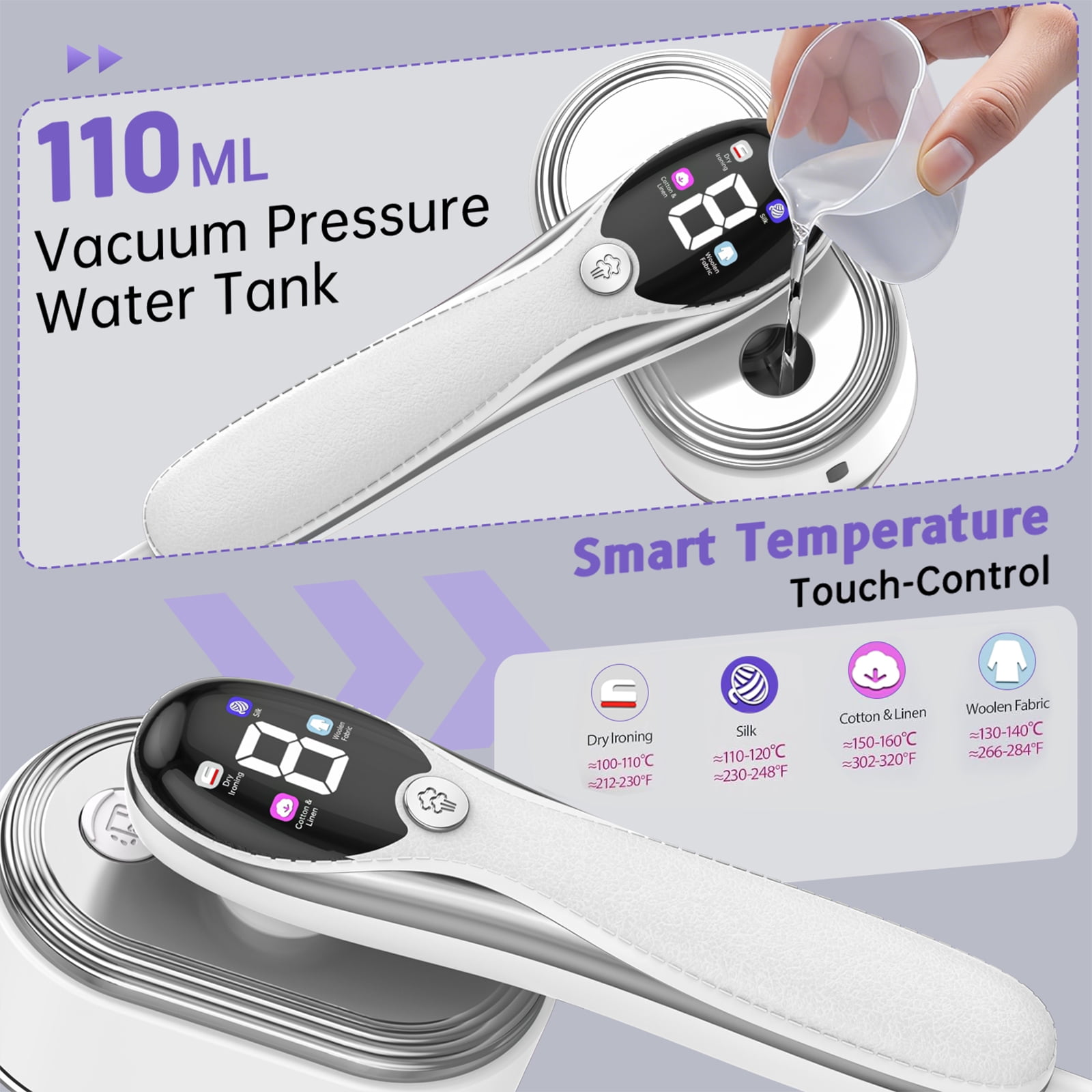 DAKOMM Travel Steamer, 2026 Upgraded Handheld Steamer for Clothes, 13s Fast Heat-Up, 4 Modes, 90° Swivel Handle, Wrinkle-Free Garment Care for Home or On-the-Go