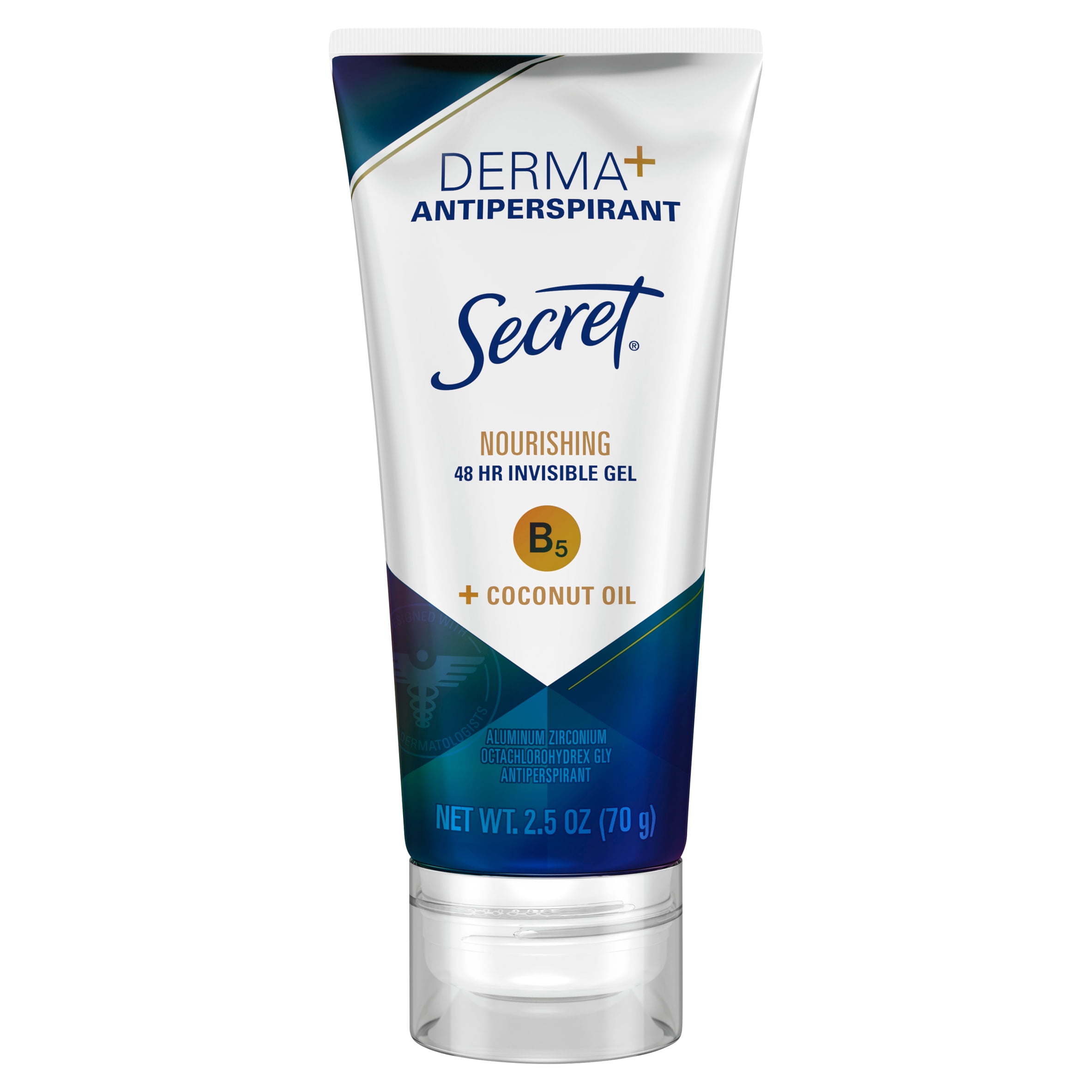 Secret Derma+ Nourishing 48 Hr Invisible Gel B5 + Coconut Oil Antiperspirant, 2.5 oz