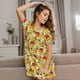 thumbnail image 3 of Fotbe Bees Honeycomb Jars Of Honey Flowers Bata de Dormir para Mujer con Estampado, Camisón de Algodón de Manga Corta, Ropa de Dormir Casual, 3 of 6