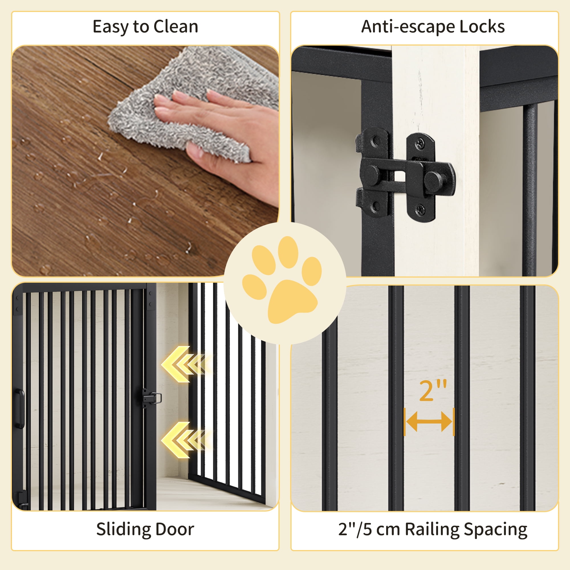 27.2"Dog Crate Furniture with Barn Door,Wooden Pet Cage End Table for Small Medium Dogs up to 22 lb