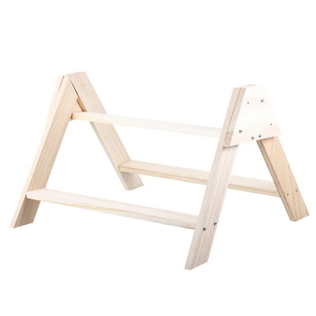 LULULION Chicken Stand Rack Beige Wooden Pet Use Exercise and Train Parrots