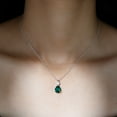 thumbnail image 4 of Rosec Jewels Lab Created Emerald Teardrop Necklace for Women - 8X10 mm Pear Shape Emerald Pendant With Chain, 14K White Gold, 4 of 8