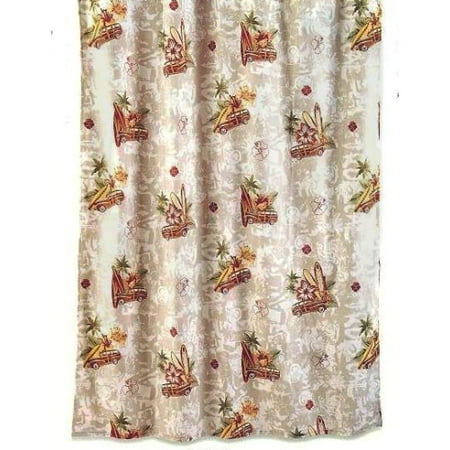 No Boundaries Studebaker Hawaiian Surfing Cotton Shower Curtain