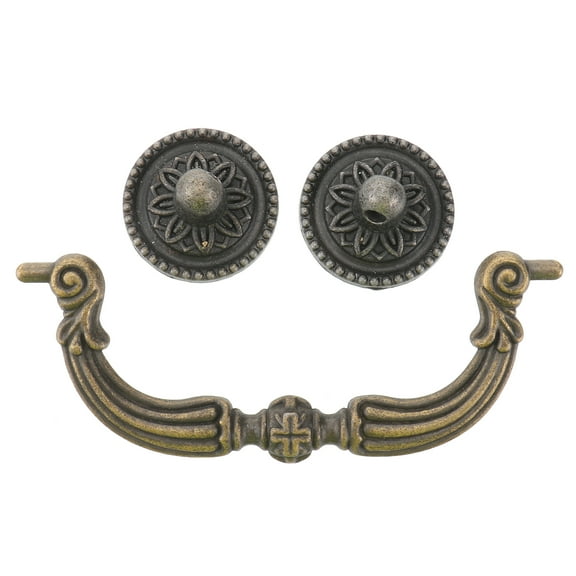 Hemobllo Vintage Drawer Pulls Knobs Antique Brass Zinc Alloy 1Set