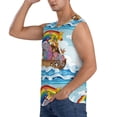 thumbnail image 3 of Fotbe Rainbow Animals on Noah's Ark Men's Camiseta sin Mangas Estampada para Hombres, Playera Casual para Gimnasio, Entrenamiento, Playa-Small, 3 of 7