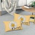 thumbnail image 3 of Spring Daisy Floral Pillow Covers 12x20 Inch Set of 2 White Petal Flower Bloom Decorative Pillow Cases Yellow Seasonal Cotton Linen Cushion Case Farmhouse Home Decor for Sofa Couch, 3 of 6