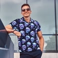 thumbnail image 4 of Fotbe crystal Skull Pattern Men’s Golf Polo Shirt – Breathable Performance Golf Shirt with Button-Down Collar-X-Large, 4 of 6