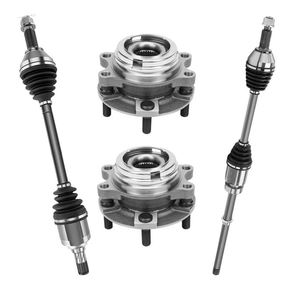 AutoShack Front CV Axle Shaft Left & Right   Wheel Hub Bearing Assemblies with ABS Replacement for 2013-2017 Nissan Pathfinder 2014-2015 INFINITI QX60 4-PC Kit