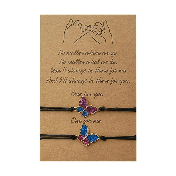 Butterfly Rope Bracelets Best Friends Couples Relationship Bracelets Adjustable Rope BraceletThe Best Gift for A Loved One