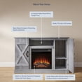 thumbnail image 3 of BELLEZE 47" Rustic TV Stand Entertainment Center For TVs up to 50" with 18" Fireplace - Veropeso (Light Gray), 3 of 7