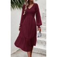 thumbnail image 3 of Vestido PRETTYGARDEN, midi, manga larga, cintura imperial, para mujer, 3 of 7