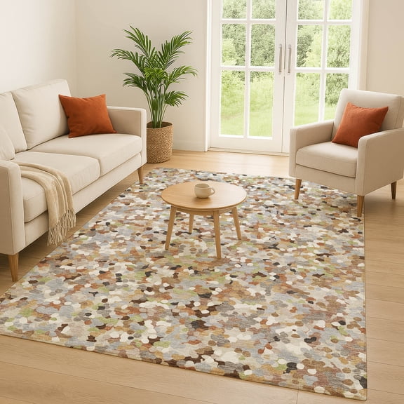 Addison Rugs Chantille Indoor/Outdoor Transitional Geometric Beige Machine Washable Rectangle Rug, 10' x 14'