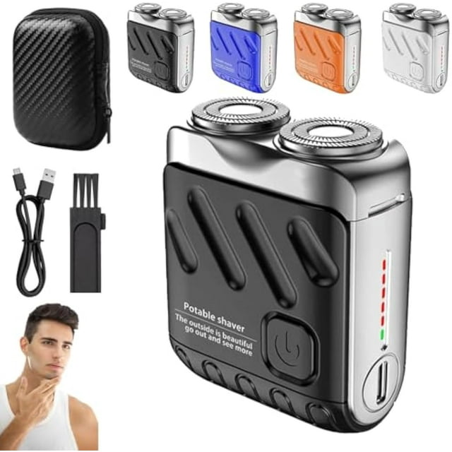Meigline Mini Rasoir, Meigline Rasoir Mini Rasoir Électrique, Mini Rasoirs Électriques Explosifs, Rasoirs à Barbe Mini et Design de Valise Portable, Ipx7 Étanche, pour Hommes Maison Voyage (1 Pce*Noir)
