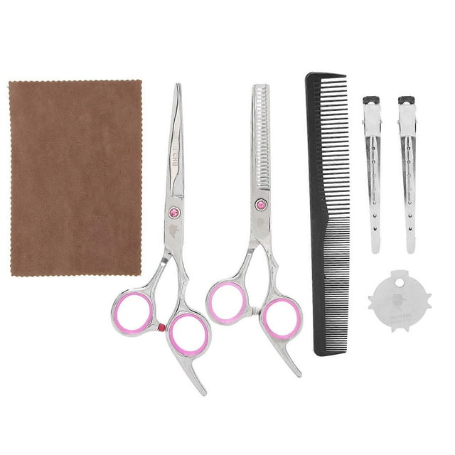 Haircut Scissors Thinning Scissors Combs Duckbill Clip Hairdressing Tool Set with Bag