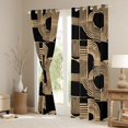 thumbnail image 3 of Feelyou Chic Minimalism Teens Curtains Pack of 2 (42x84 Each), Abstract Ombre Black Brown Curtains Blackout, Vintage Fashion Style Bedroom Curtains, Black Out Curtains Decor, 3 of 6