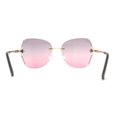 thumbnail image 4 of Womens Rimless Oversized Butterfly Rhinestone Bevel Lens Sunglasses Gold Purple Pink, 4 of 4