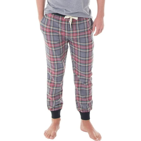 patterned flannel jogger pajama pants for men