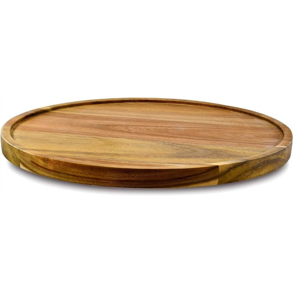 10" Acacia Wood Lazy Susan Organizer Kitchen Turntable for Cabinet Pantry Table Organization