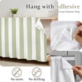 thumbnail image 5 of Sage Green Striped Cabinet Curtains 28"W x 35"L, Modern Farmhouse Sage Green White Stripes Under Sink Skirt for Bathroom Vanity Kitchen Self Adhesive, Dust-Proof Privacy Curtain for Closet, 5 of 9