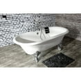 thumbnail image 3 of Aqua Eden VCT7DE7232NL1 72-Inch Cast Iron Oval Double Ended Clawfoot Tub (7-Inch Faucet Drillings) in White/Polished Chrome, 3 of 8