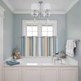 thumbnail image 3 of Blue Brown Beige Kitchen Curtains Small Short 39 Inch Length, Boho Farmhouse Abstract Stripes Art Grommet Top Bedroom Living Room Curtains, Light Filtering Cafe Curtain Drapes 2 Panels Set 55''x39'', 3 of 9