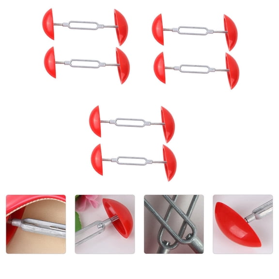 UNOMOR 3 Pcs Shoe Shape Holder Adjustable Length Shoe Trees Red for Storage