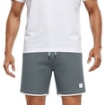 thumbnail image 6 of hoksml Men's Waffle Knit Drawstring Casual Shorts, Contrast Cuff Breathable Athletic Shorts for Sports Daily Wear, 6 of 7