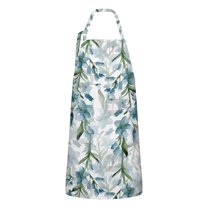 Pioneer Flower Floral Print Pattern Apron-Garden Aprons for Women with Pockets-Cotton Linen Waterproof Kitchen Cooking Gardening Aprons Adjustable for Kitchen,Cooking,BBQ and Salon 33x27 Inch